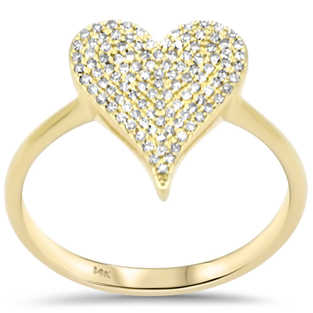 Muse Jewelry .21ct G SI 14K Yellow Gold Diamond Heart Band Ring Size 6.5