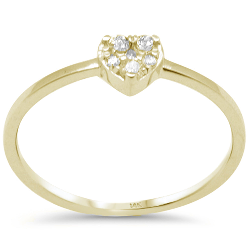 Muse Jewelry .13ct G SI 14K Yellow Gold Round Diamond Heart Shaped Band Ring Size 6.5