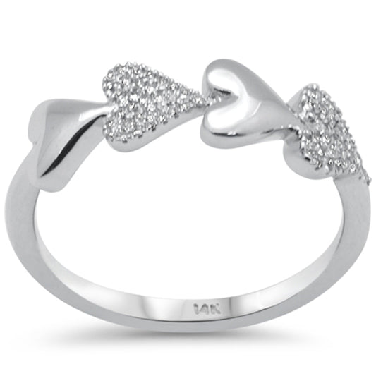 Muse Jewelry .10ct G SI 14K White Gold Diamond Heart Band Ring Size 6.5