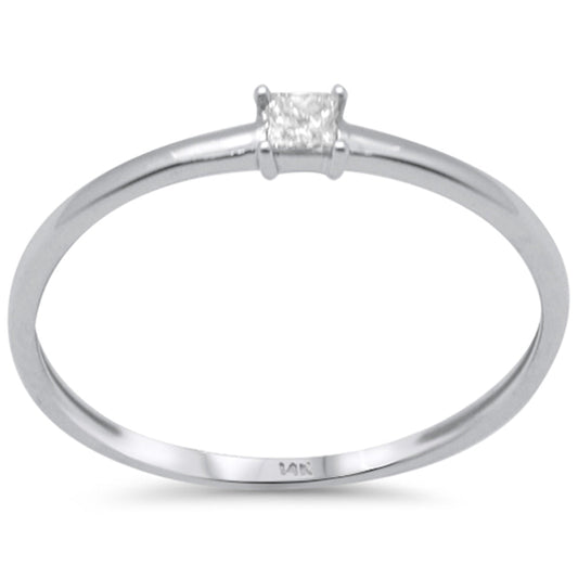 Muse Jewelry .08ct G SI 14K White Gold Baguette Diamond Band Ring Size 6.5