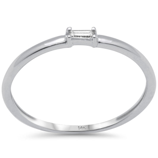 Muse Jewelry .06ct G SI 14K White Gold Baguette Diamond Band Ring Size 6.5