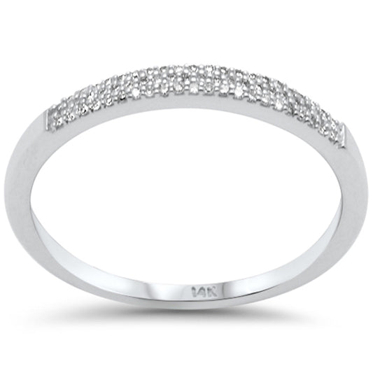 Muse Jewelry .09ct G SI 14K White Gold Diamond Band Ring Size 6.5