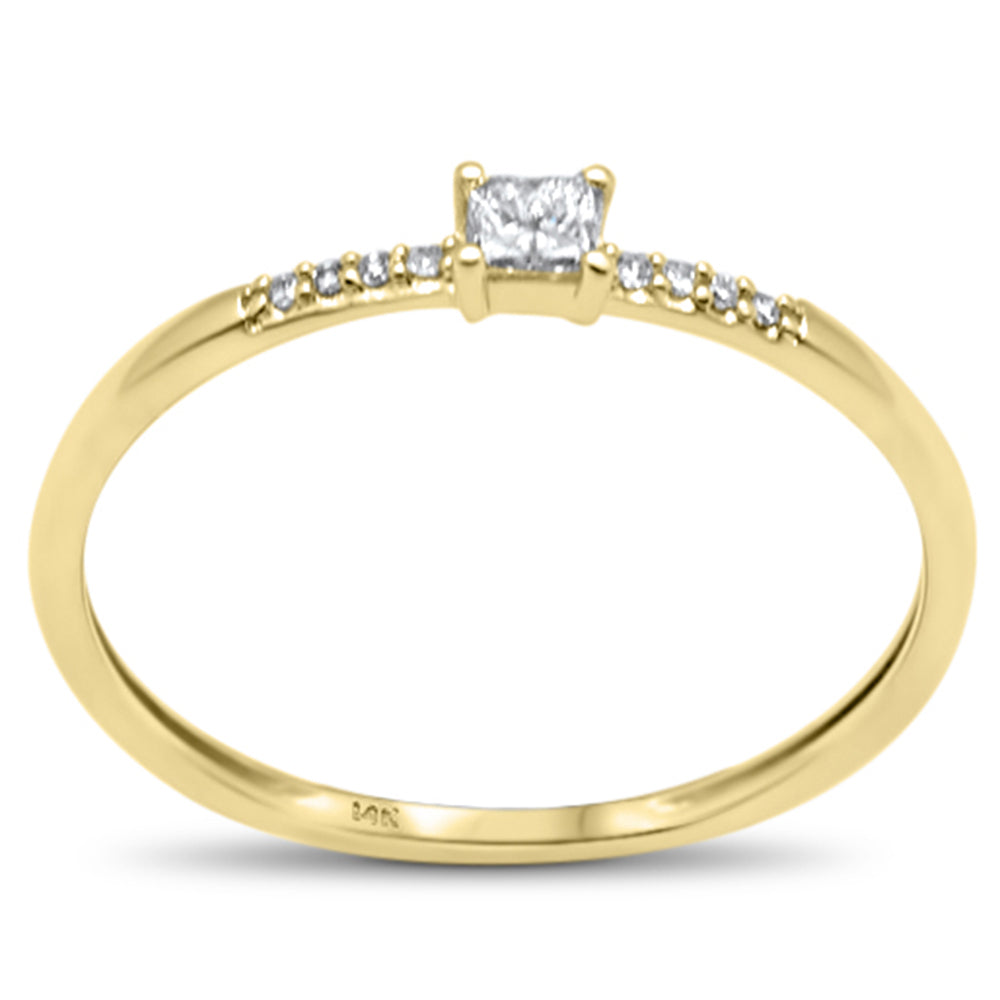 Muse Jewelry .10ct G SI 14K Yellow Gold Diamond Petite Solitaire Ring Size 6.5