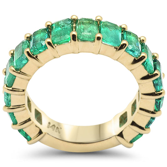 Muse Jewelry 3.93ct G SI 14K Yellow Gold Emerald Gemstone Band Ring Size 6.5
