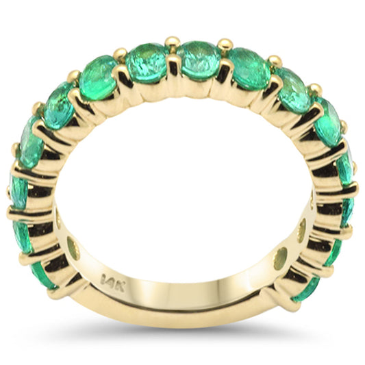 Muse Jewelry 2.14ct G SI 14K Yellow Gold Emerald Gemstone Band Ring Size 6.5