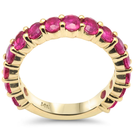 Muse Jewelry 2.81ct G SI 14K Yellow Gold Ruby Gemstone Band Ring Size 6.5