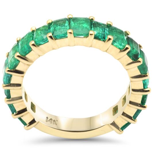 Muse Jewelry 3.57ct G SI 14K Yellow Gold Emerald Gemstone Band Ring Size 6.5