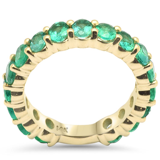 Muse Jewelry 2.81ct G SI 14K Yellow Gold Emerald Gemstone Band Ring Size 6.5