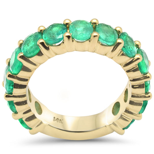 Muse Jewelry 4.05ct G SI 14K Yellow Gold Emerald Gemstone Band Ring Size 6.5
