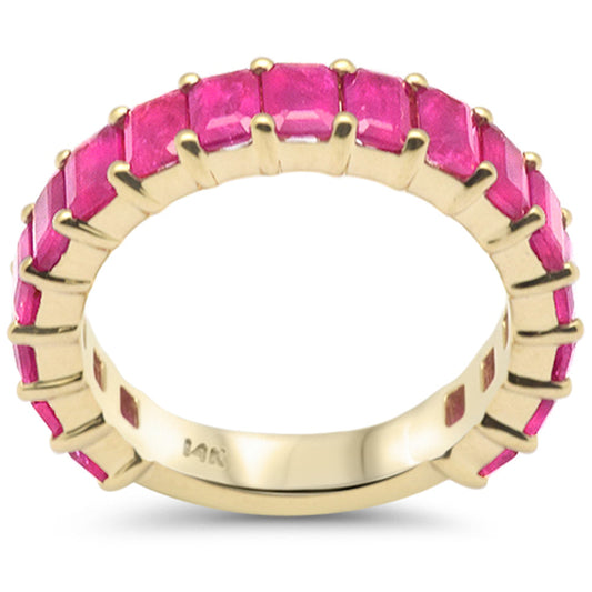 Muse Jewelry 4.50ct G SI 14K Yellow Gold Ruby Gemstone Band Ring Size 6.5