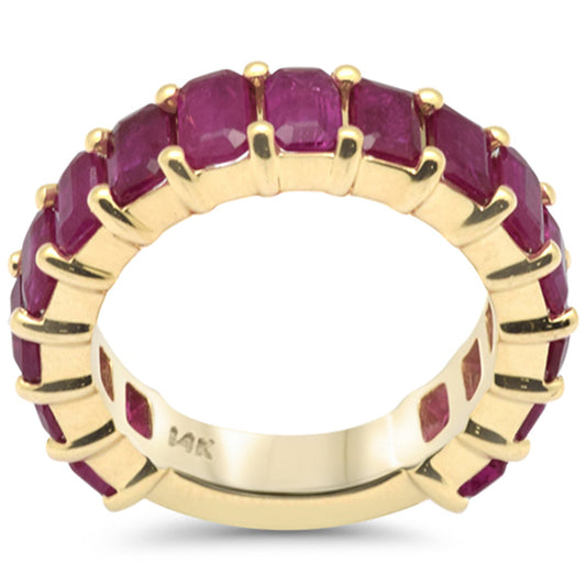Muse Jewelry 4.57ct G SI 14K Yellow Gold Ruby Gemstone Band Ring Size 6.5