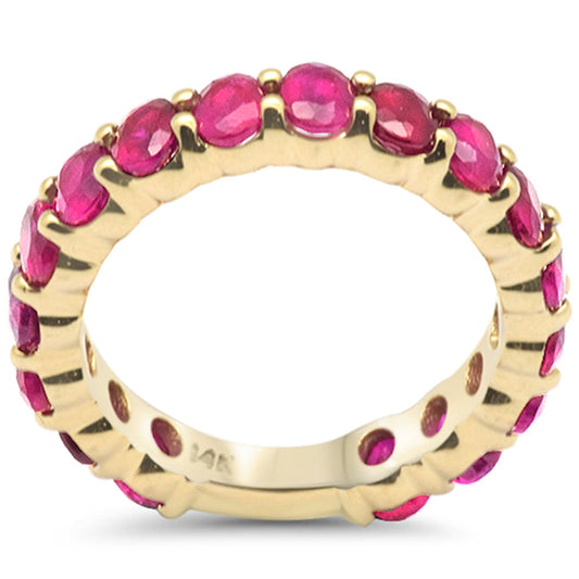 Muse Jewelry 3.75ct G SI 14K Yellow Gold Ruby Gemstone Band Ring Size 6.5