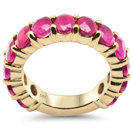Muse Jewelry 6.14ct G SI 14K Yellow Gold Ruby Gemstone Band Ring Size 6.5
