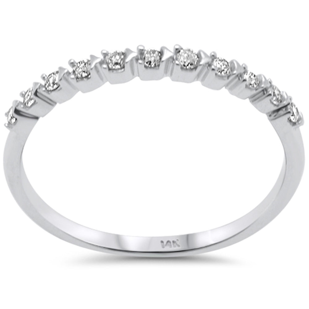 Muse Jewelry .17ct G SI 14K White Gold Diamond Petite Band Ring Size 6.5