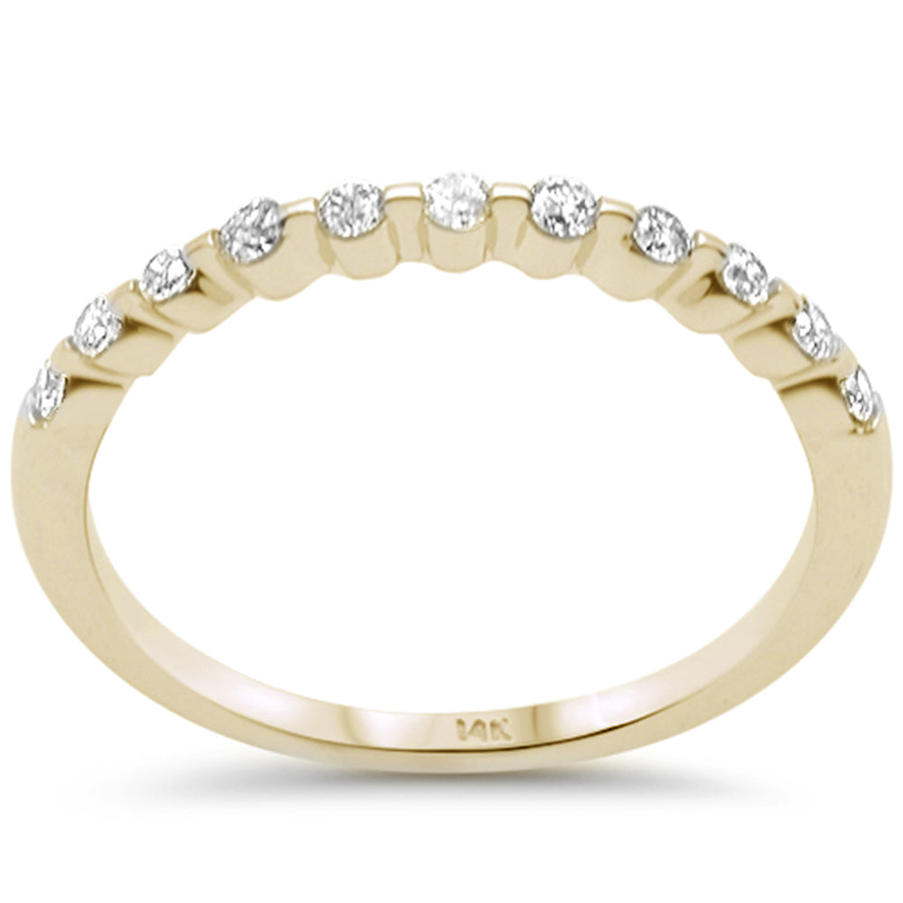 Muse Jewelry .23ct G SI 14K Yellow Gold Diamond Petite Band Ring Size 6.5