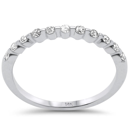 Muse Jewelry .23ct G SI 14K White Gold Diamond Petite Band Ring Size 6.5