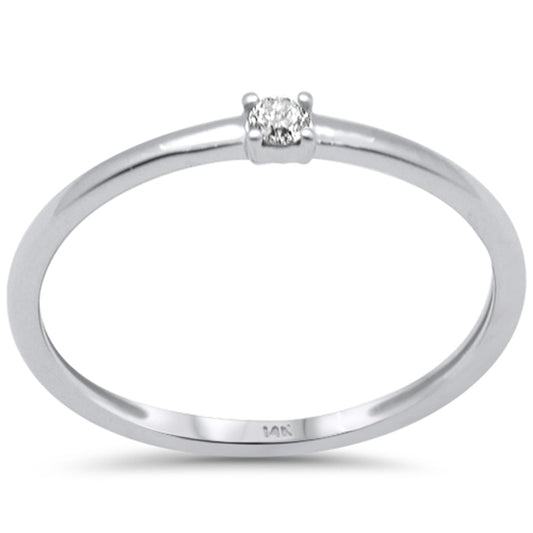 Muse Jewelry .07ct G SI 14K White Gold Diamond Solitaire Ring Size 6.5