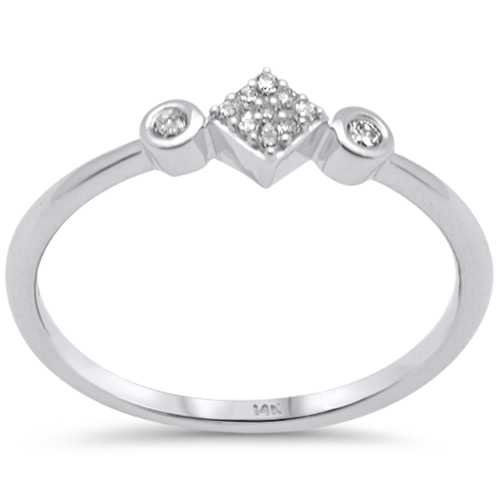 Muse Jewelry .10ct G SI 14K White Gold Diamond Petite Band Ring Size 6.5