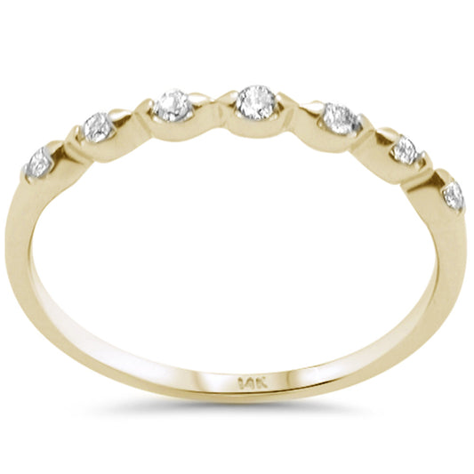 Muse Jewelry .12ct G SI 14K Yellow Gold Diamond Petite Band Ring Size 6.5