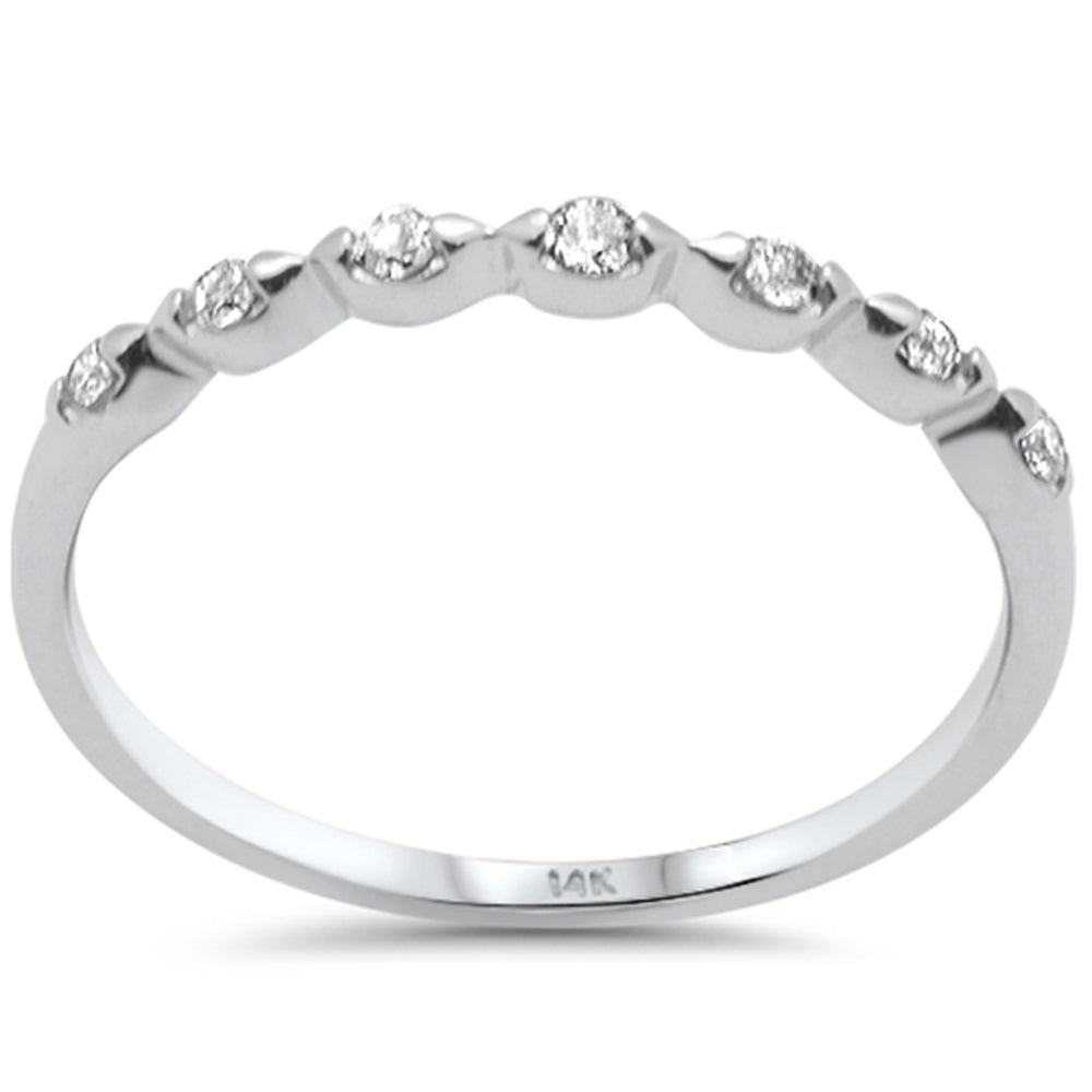 Muse Jewelry .12ct G SI 14K White Gold Diamond Petite Band Ring Size 6.5