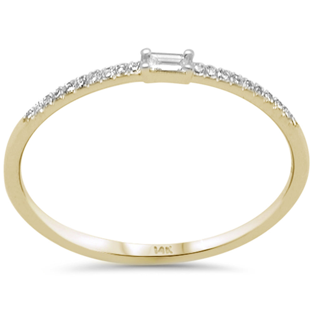 Muse Jewelry .10ct G SI 14K Yellow Gold Baguette Diamond Petite Band Ring Size 6.5