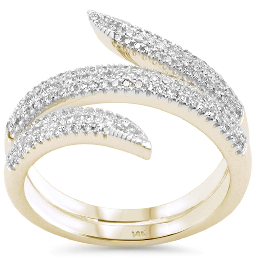 Muse Jewelry .50ct G SI 14K Yellow Gold Diamond Wrap Arround Band Ring Size 6.5