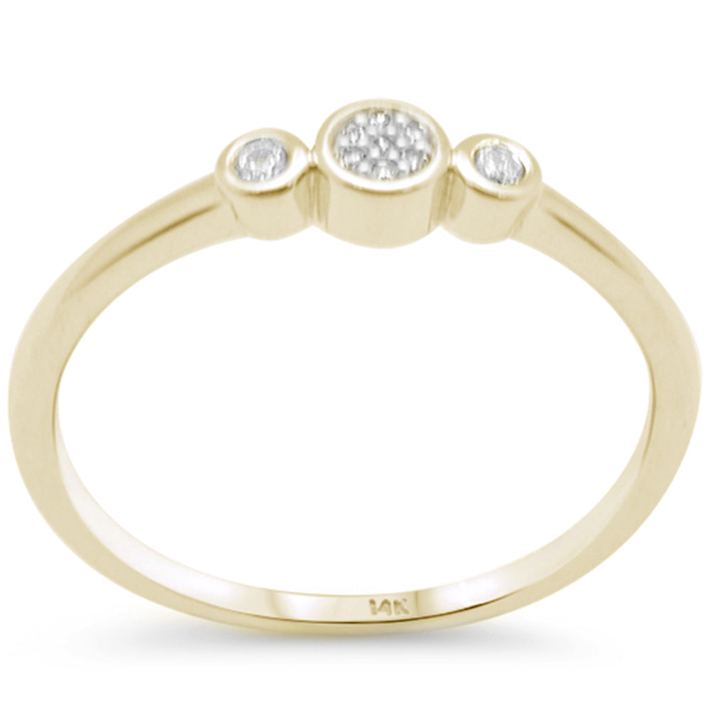 Muse Jewelry .08ct G SI 14K Yellow Gold Diamond Petite Band Ring Size 6.5