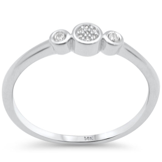 Muse Jewelry .08ct G SI 14K White Gold Diamond Petite Band Ring Size 6.5