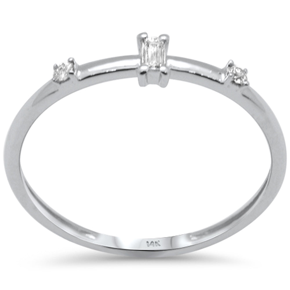 Muse Jewelry .09ct G SI 14K White Gold Diamond Petite Band Ring Size 6.5