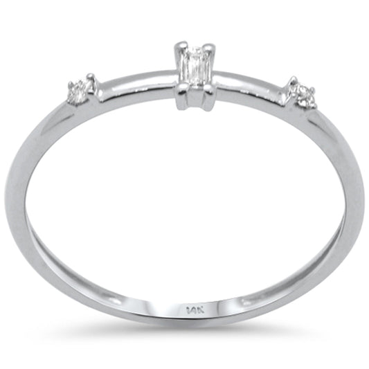 Muse Jewelry .09ct G SI 14K White Gold Diamond Petite Band Ring Size 6.5