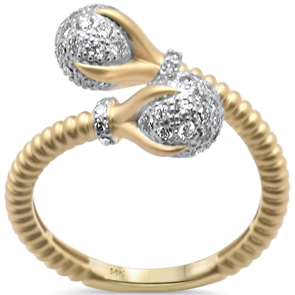 Muse Jewelry .50ct G SI 14K Yellow Gold Diamond Wrap Around Unique Design Band Ring Size 6.5