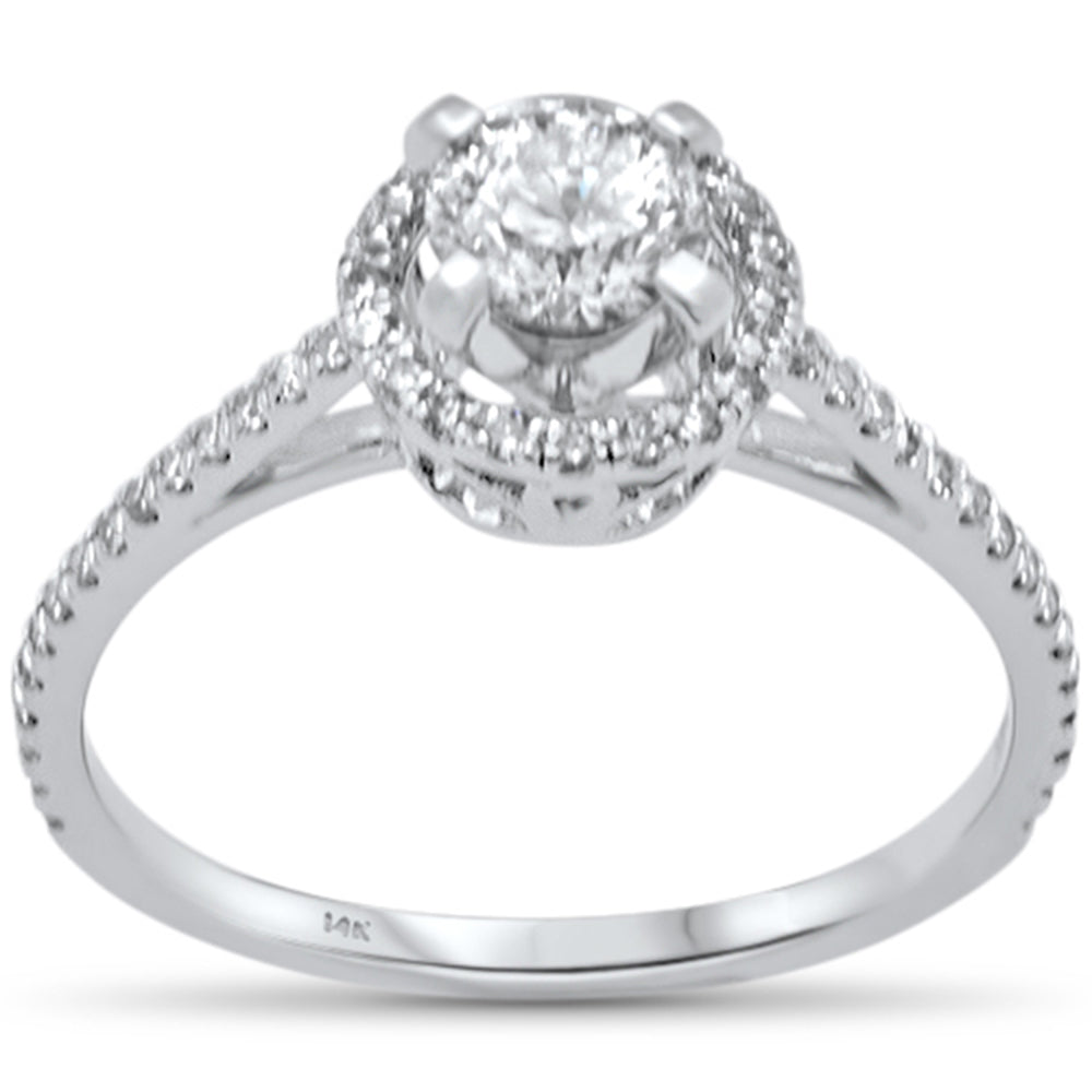 Muse Jewelry .74ct G SI 14K White Gold Diamond Halo Style Engagement Ring Size 6.5