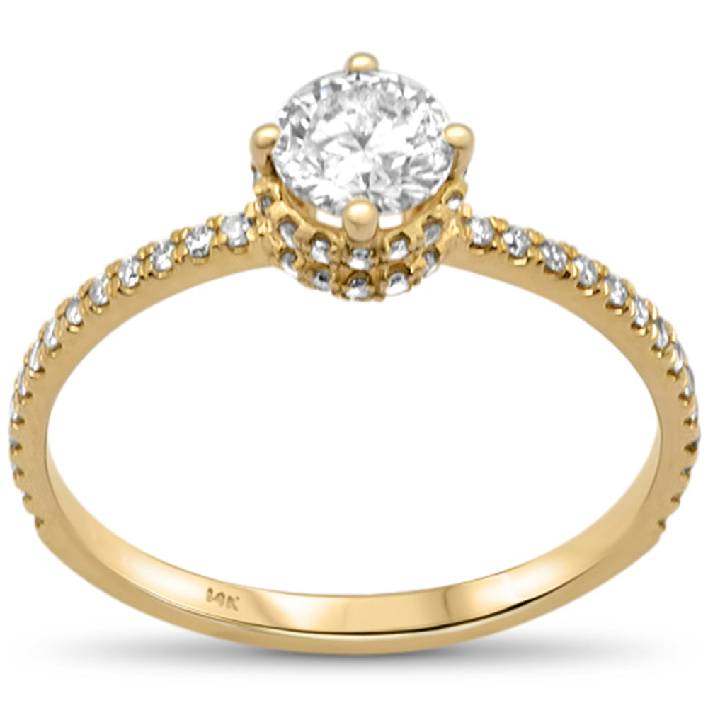 Muse Jewelry .74ct G SI 14K Yellow Gold Diamond Round Shape Center Stone Engagement Ring Size 6.5