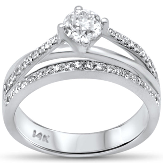 Muse Jewelry .79ct G SI 14K White Gold Diamond Round Shape Center Stone Engagement Ring Size 6.5