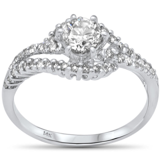 Muse Jewelry .80ct G SI 14K White Gold Diamond Round Shape Center Stone Engagement Ring Size 6.5