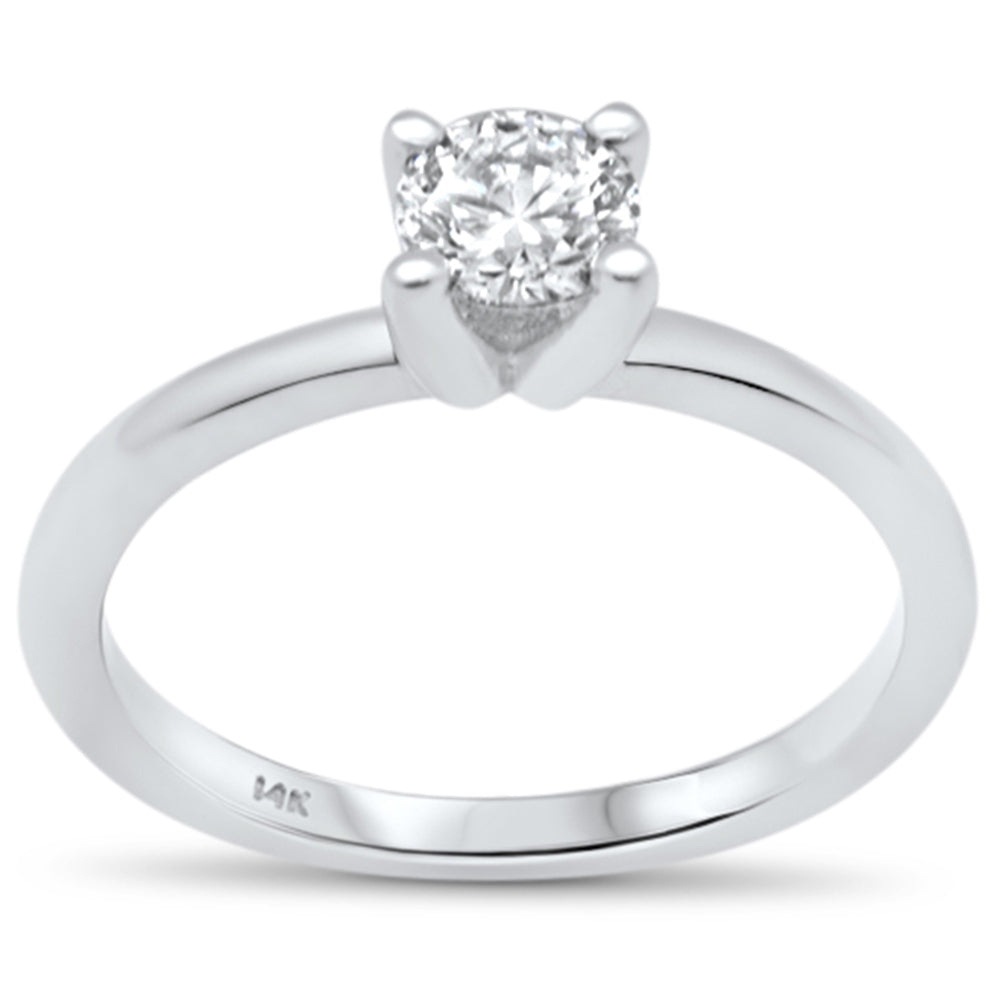 Muse Jewelry .50ct G SI 14K White Gold Round Diamond Solitaire Engagement Ring Size 6.5