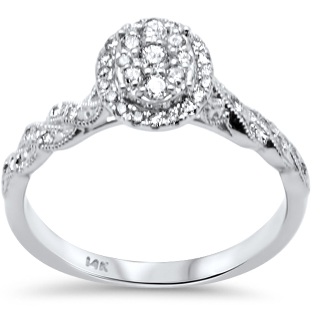 Muse Jewelry .26ct G SI 14K White Gold Diamond Round Shape Engagement Ring Size 6.5