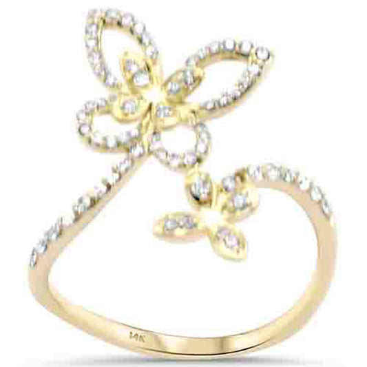 Muse Jewelry .33ct G SI 14K Yellow Gold Diamond Flower Wrap Around Band Ring Size 6.5