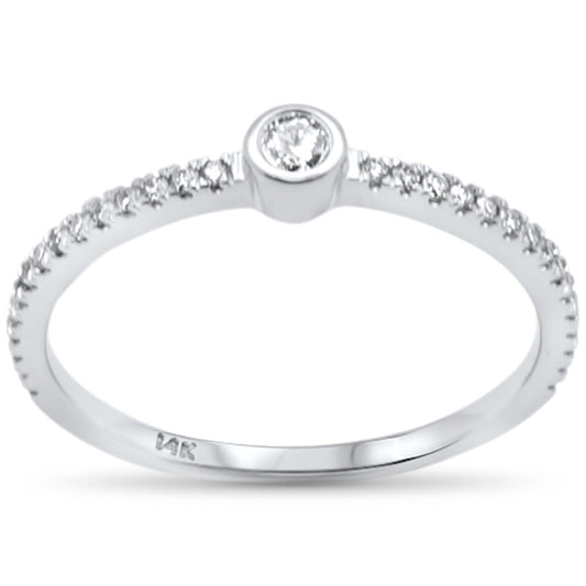 Muse Jewelry .20ct G SI 14K White Gold Diamond & Stackable Bezel Set Band Ring Size 6.5