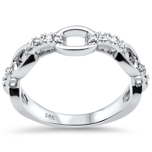 Muse Jewelry .20ct G SI 14K White Gold Diamond Link Band Ring Size 6.5