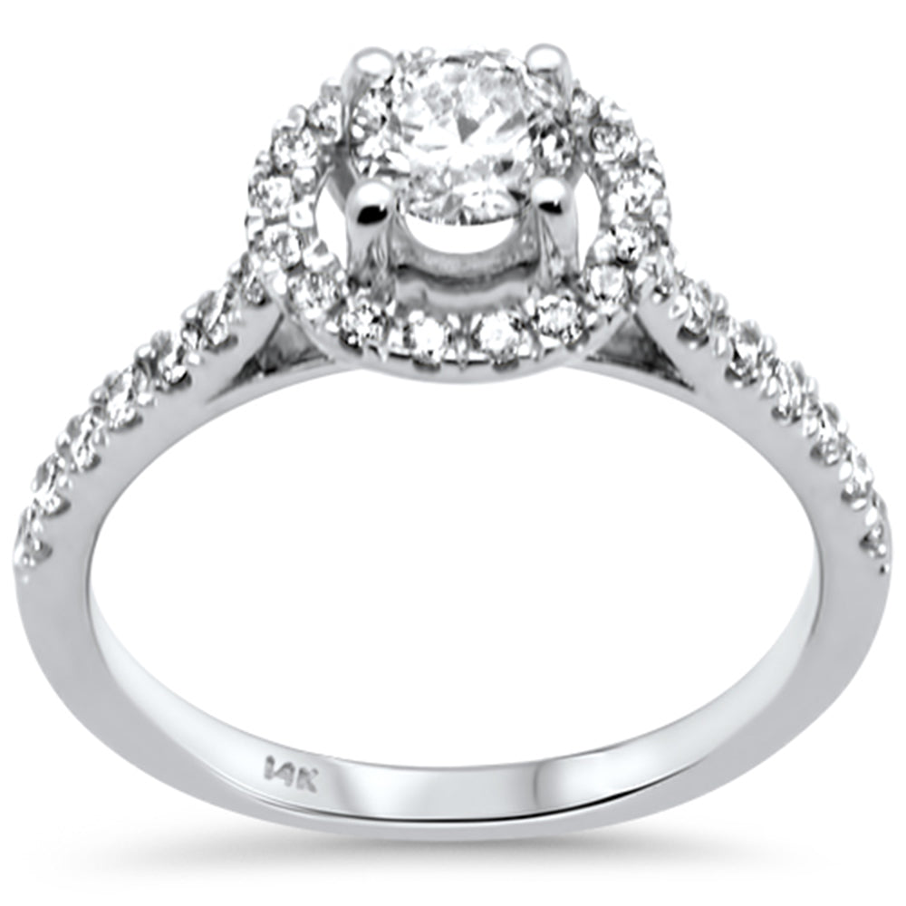 Muse Jewelry .98ct G SI 14K White Gold Diamond Halo Engagement Ring Size 6.5