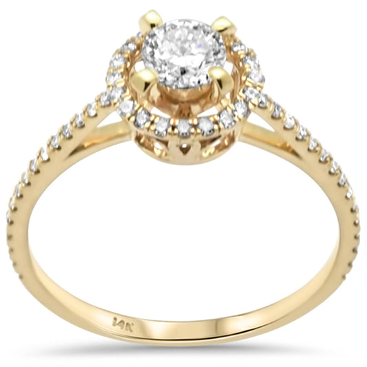 Muse Jewelry .71ct G SI 14K Yellow Gold Diamond Halo Engagement Ring Size 6.5