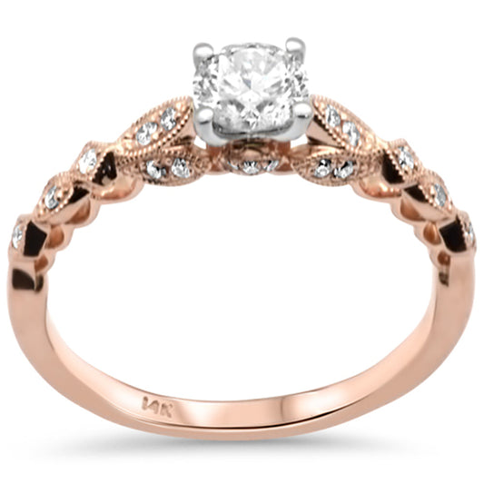 Muse Jewelry .62ct G SI 14K Rose Gold Diamond Engagement Ring Size 6.5