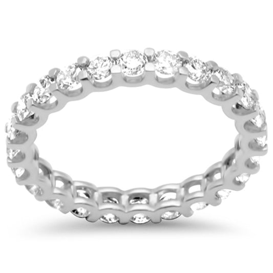 Muse Jewelry 2.18ct G SI 14K White Gold Round Diamond Eternity Band Ring Size 6.5