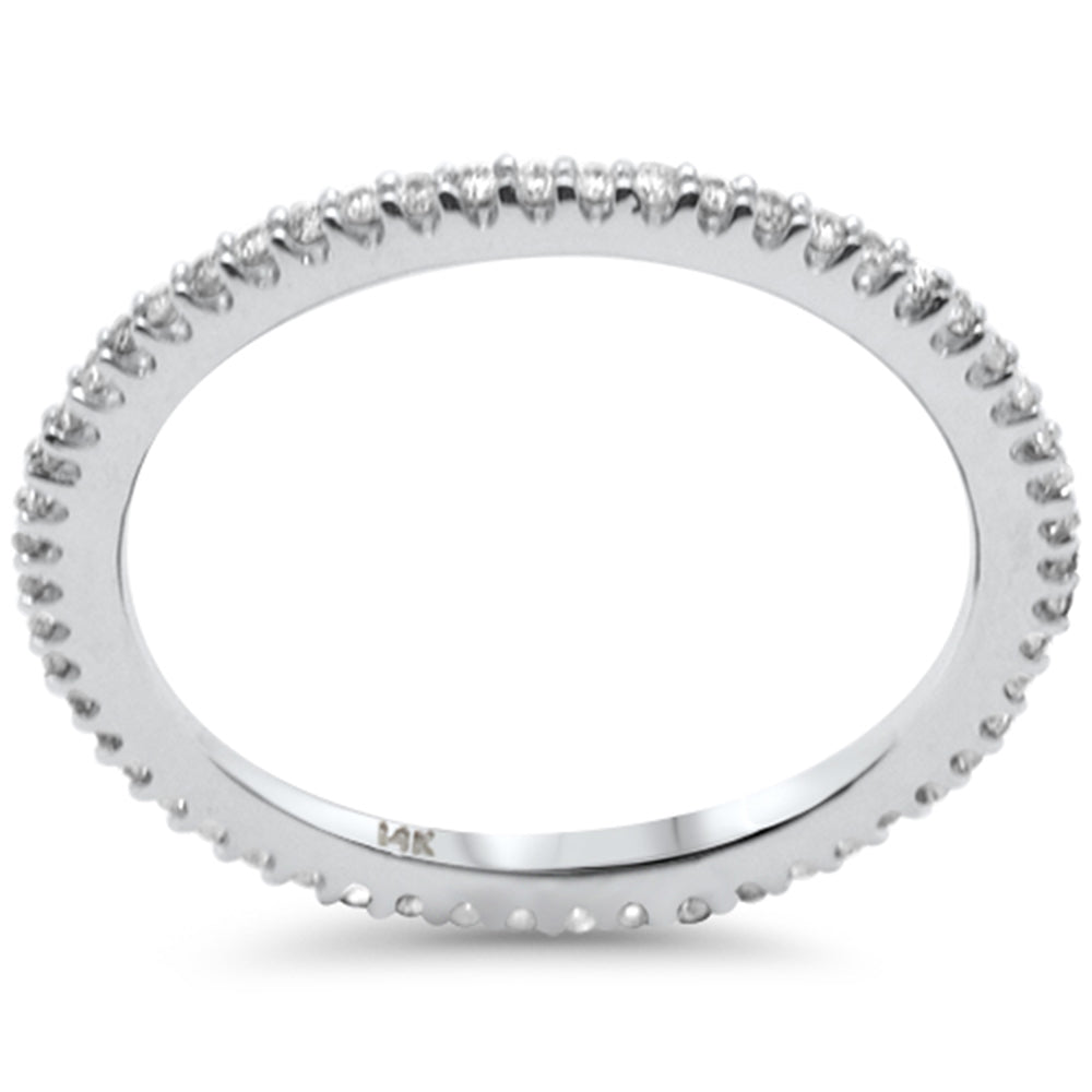 Muse Jewelry .21ct G SI 14K White Gold Diamond Thin Stackable Wedding Band Ring Size 6