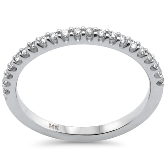 Muse Jewelry .18ct G SI 14K White Gold Diamond Thin Stackable Wedding Band Ring Size 6.5