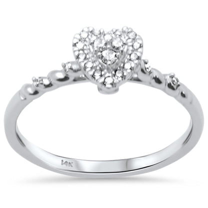 Muse Jewelry .13ct G SI 14K White Gold Diamond Heart Shape Ring Band Size 6.5