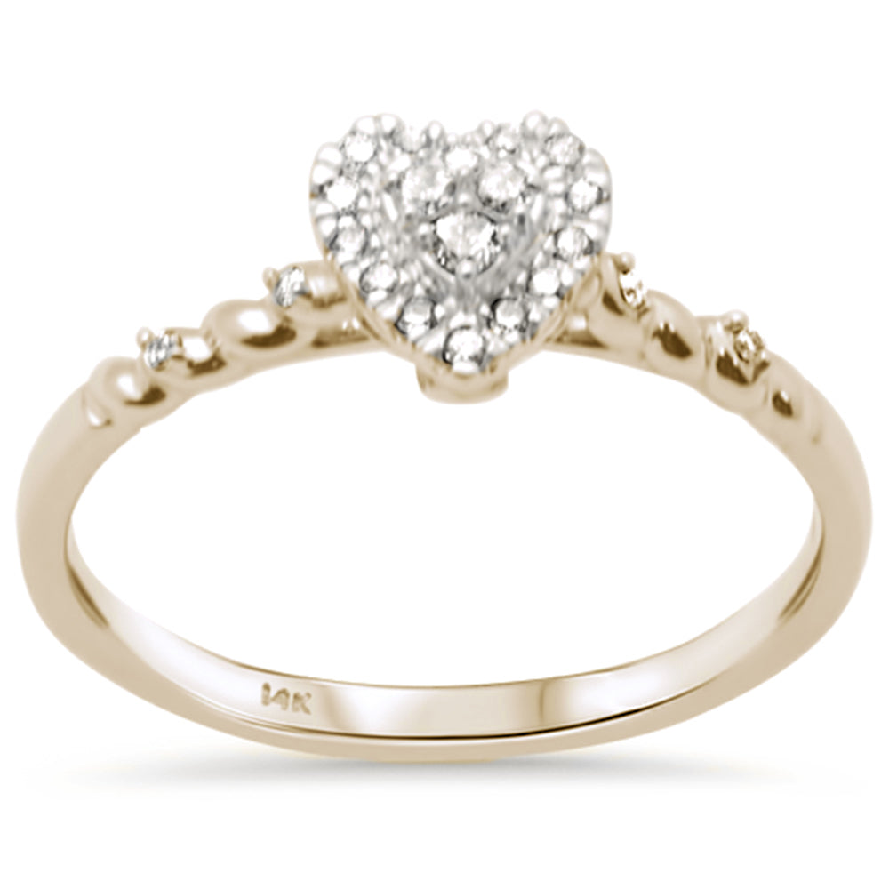 Muse Jewelry .13ct G SI 14K Yellow Gold Diamond Heart Shape Ring Band Size 6.5