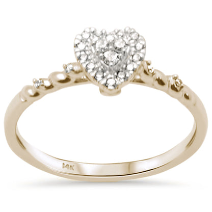 Muse Jewelry .13ct G SI 14K Yellow Gold Diamond Heart Shape Ring Band Size 6.5