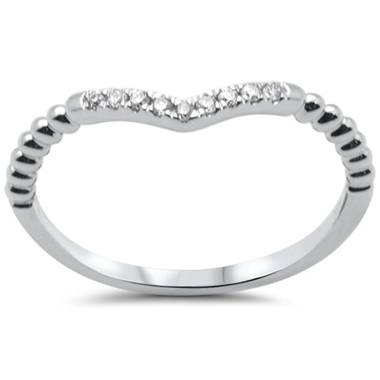 Muse Jewelry .07ct G SI 14K White Gold Diamond Stackable Ring Band Size 6.5